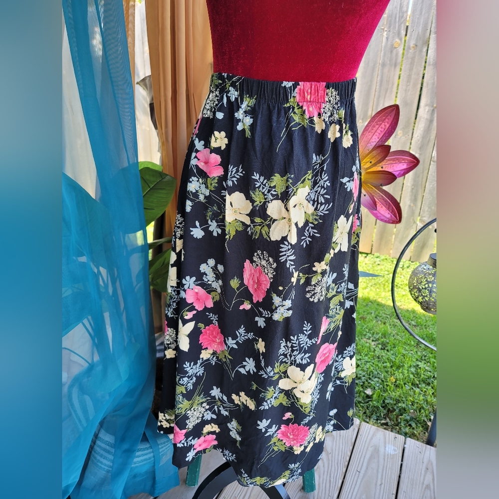 Vintage Button Down Floral Skirt